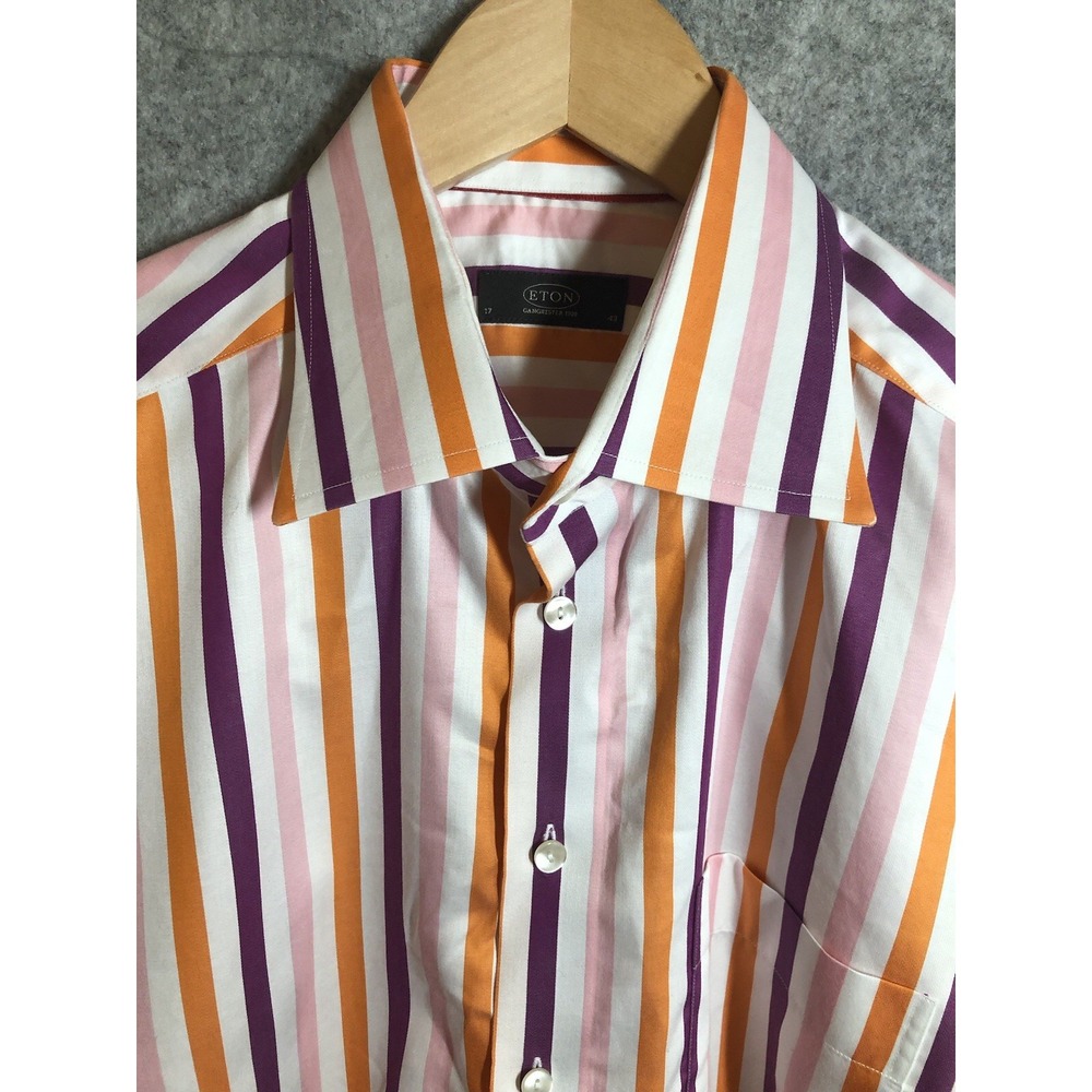 Eton Shirt Mens 17 Multi Stripe Business Career Classic